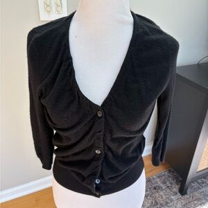 Vince Black Women's cashmere Ruched Cardigan, Sz M